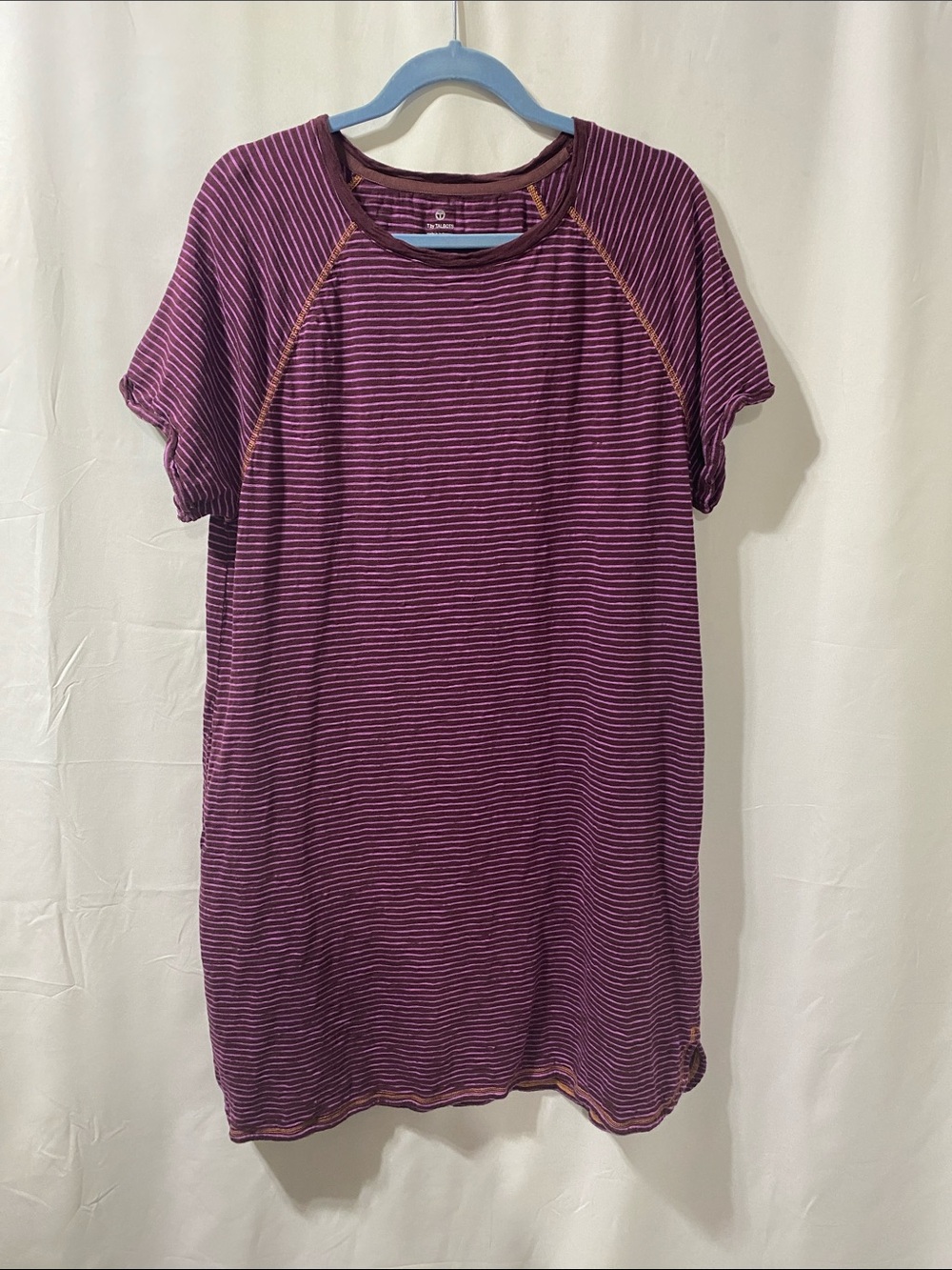 Talbots Purple Striped Midi Dress/Pockets on sides